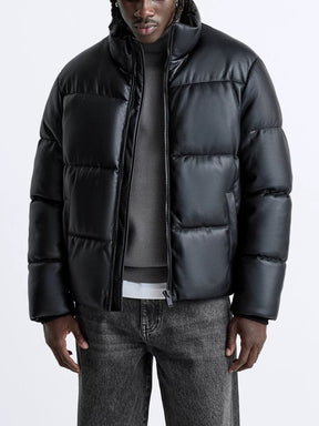 Leather Puffer Jacket