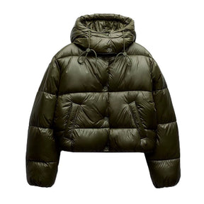 Shiny Crop Puffer Jacket